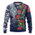 Meri Kirihimete New Zealand Ugly Christmas Sweater Tui on Pohutukawa - Blue Ver