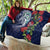 Meri Kirihimete New Zealand Quilt Tui on Pohutukawa - Blue Ver