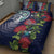 Meri Kirihimete New Zealand Quilt Bed Set Tui on Pohutukawa - Blue Ver