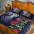 Meri Kirihimete New Zealand Quilt Bed Set Tui on Pohutukawa - Blue Ver