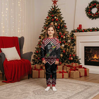 New Zealand Christmas Taniko Poutama Christmas Pajama Set Flora Map with Birds LT7 - Polynesian Pride