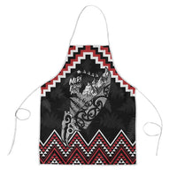 New Zealand Christmas Taniko Poutama Apron Mountainscape Maori Fern LT7 Black - Polynesian Pride