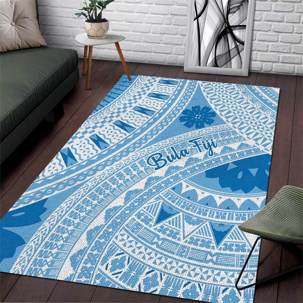 Bula Fiji Classic Masi Tapa Area Rug Turquoise LT7 Turquoise - Polynesian Pride