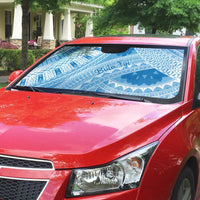 Bula Fiji Classic Masi Tapa Auto Sun Shade Turquoise LT7 - Polynesian Pride