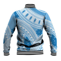Bula Fiji Classic Masi Tapa Baseball Jacket Turquoise LT7 - Polynesian Pride