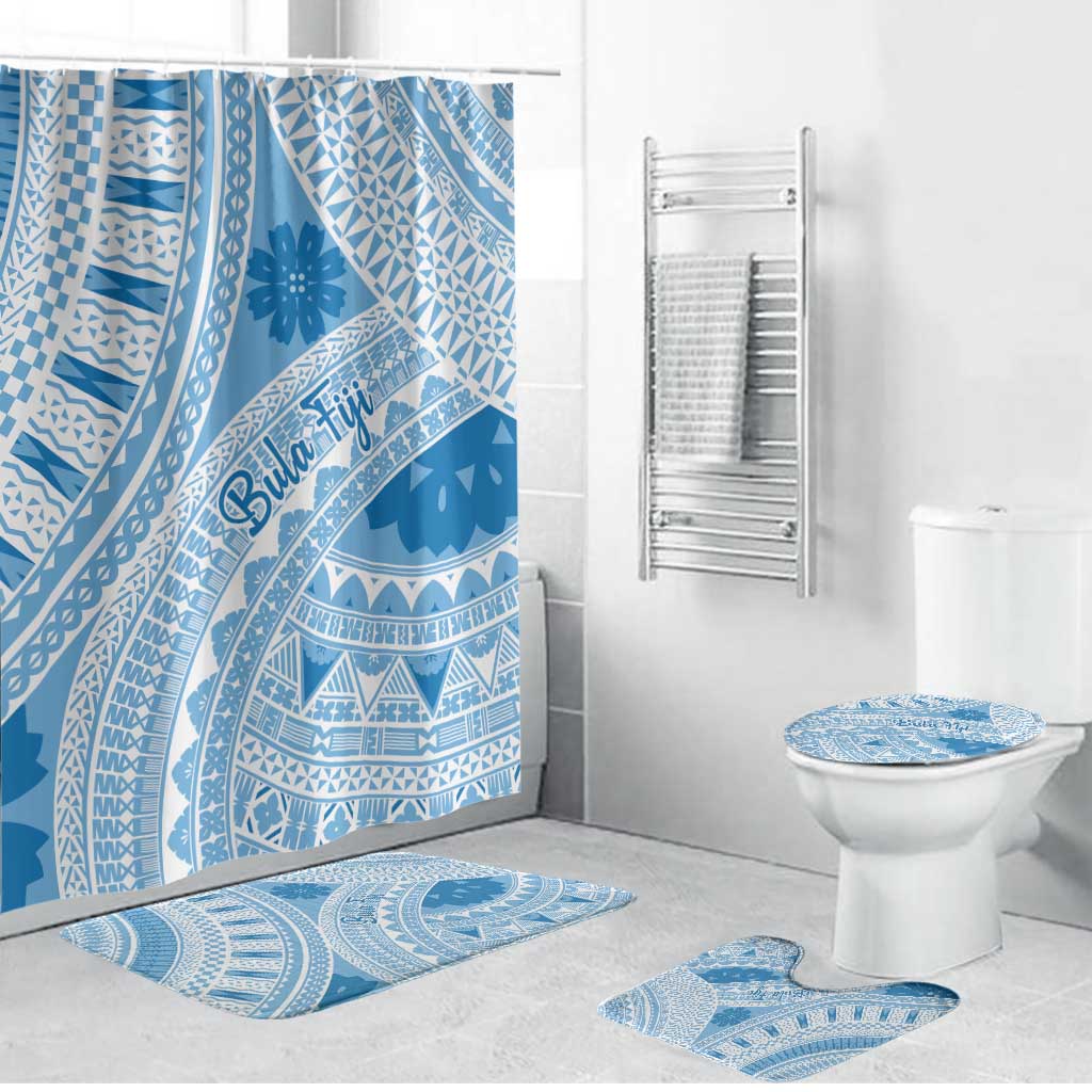 Bula Fiji Classic Masi Tapa Bathroom Set Turquoise LT7 Bathroom Set (4 pcs) Turquoise - Polynesian Pride