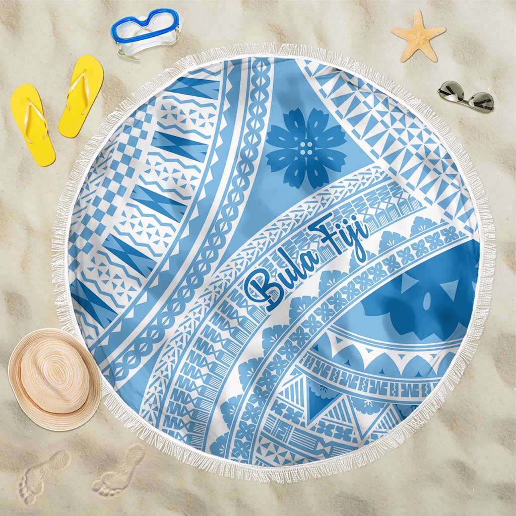 Bula Fiji Classic Masi Tapa Beach Blanket Turquoise LT7 One Size 150cm Turquoise - Polynesian Pride