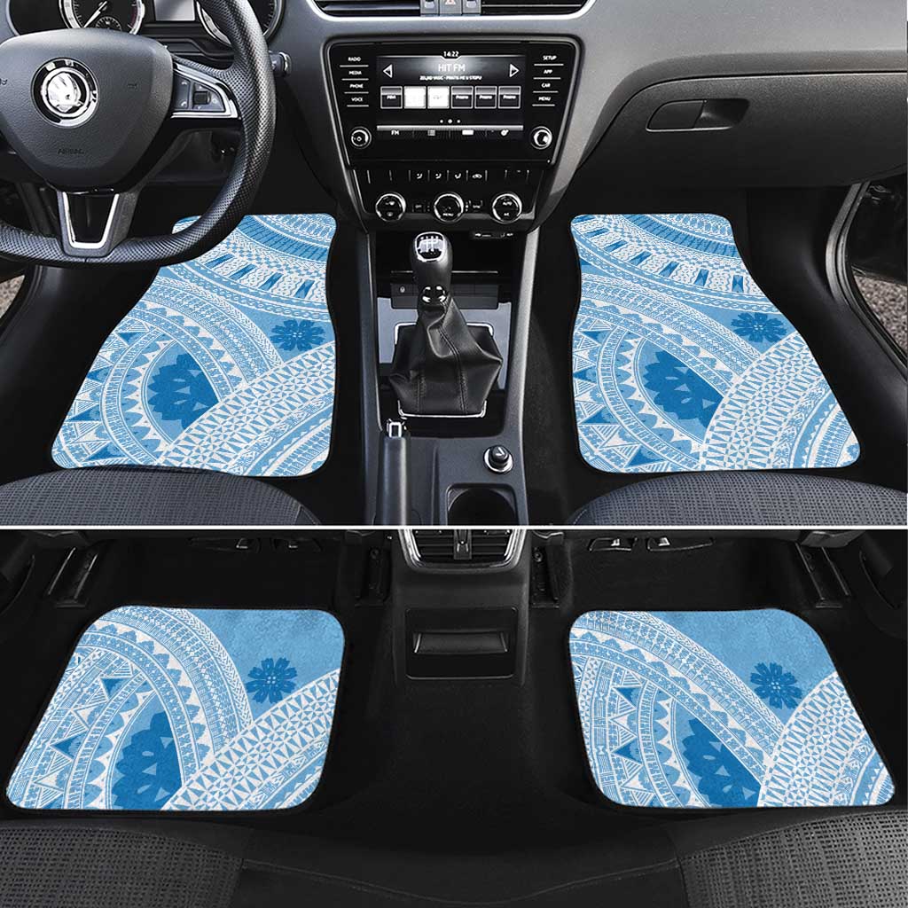 Bula Fiji Classic Masi Tapa Car Mats Turquoise LT7 Set 4pcs Turquoise - Polynesian Pride
