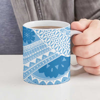 Bula Fiji Classic Masi Tapa Ceramic Mug Turquoise LT7 - Polynesian Pride