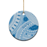 Bula Fiji Classic Masi Tapa Ceramic Ornament Turquoise LT7 - Polynesian Pride