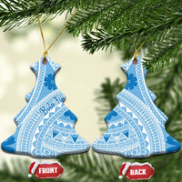 Bula Fiji Classic Masi Tapa Ceramic Ornament Turquoise LT7 Christmas Tree Turquoise - Polynesian Pride