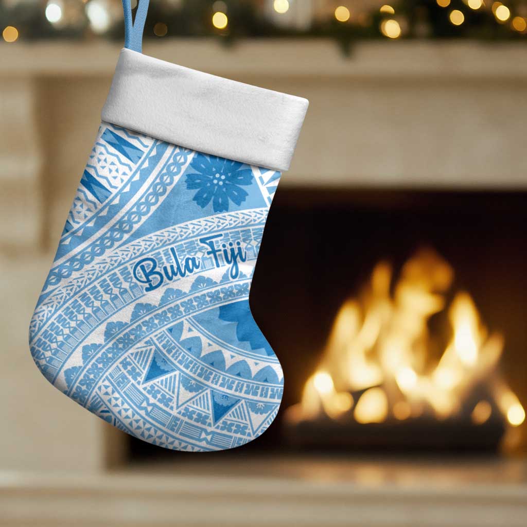 Bula Fiji Classic Masi Tapa Christmas Stocking Turquoise LT7 Set of 2 Turquoise - Polynesian Pride