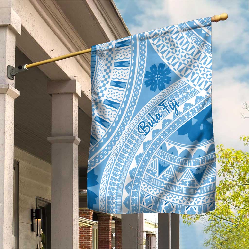 Bula Fiji Classic Masi Tapa Garden Flag Turquoise LT7 House Flag Turquoise - Polynesian Pride