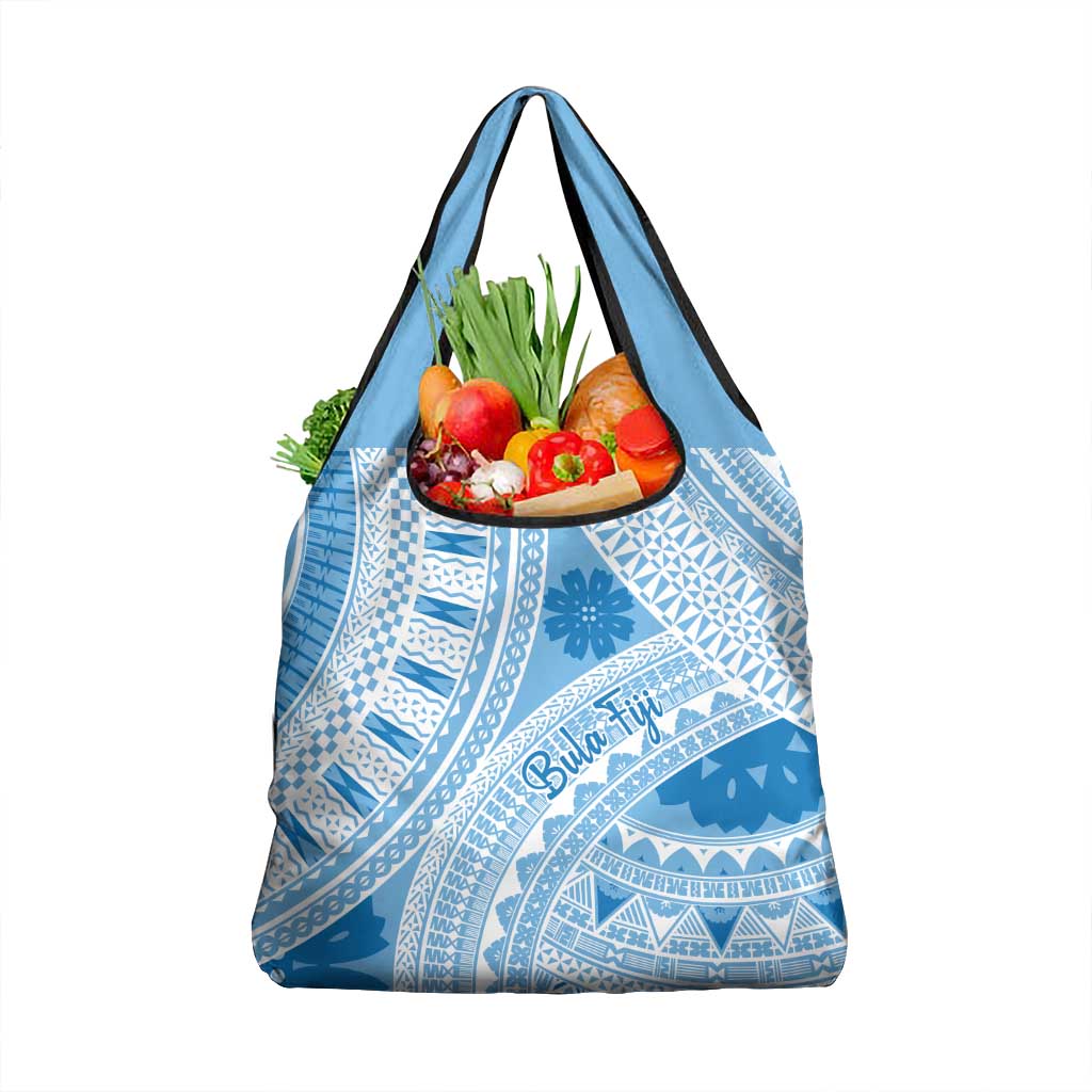 Bula Fiji Classic Masi Tapa Grocery Bag Turquoise LT7 1-pack One Size Turquoise - Polynesian Pride