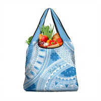 Bula Fiji Classic Masi Tapa Grocery Bag Turquoise LT7 1-pack One Size Turquoise - Polynesian Pride