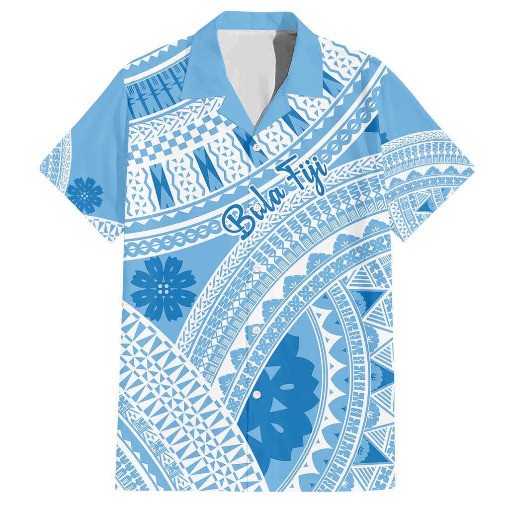 Bula Fiji Classic Masi Tapa Hawaiian Shirt Turquoise LT7 Turquoise - Polynesian Pride