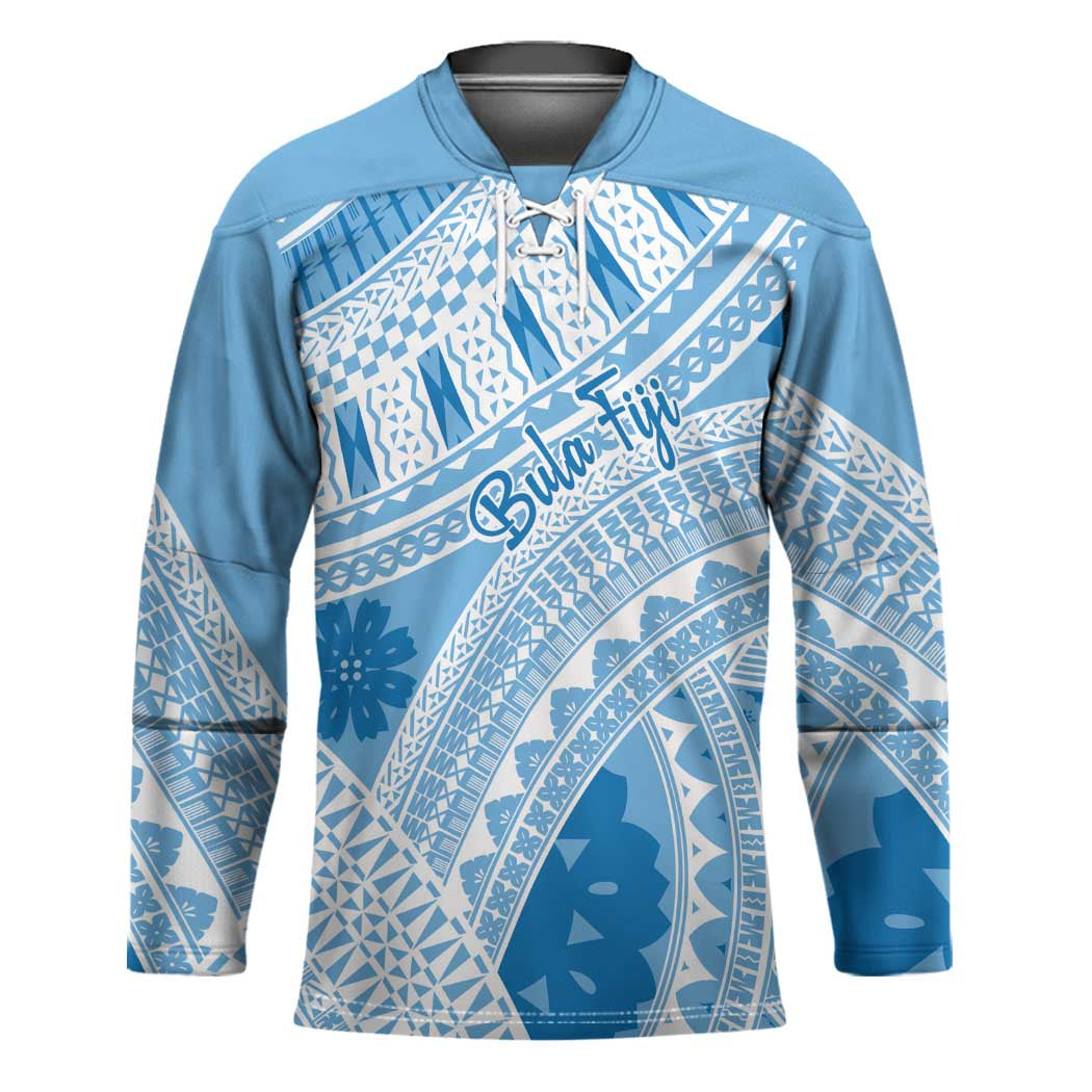 Bula Fiji Classic Masi Tapa Hockey Jersey Turquoise LT7 Unisex Turquoise - Polynesian Pride