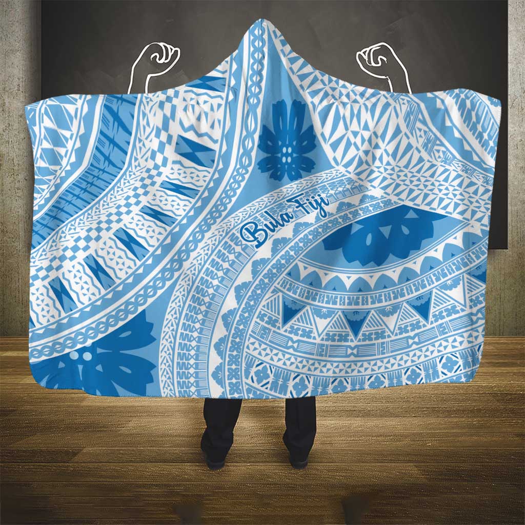Bula Fiji Classic Masi Tapa Hooded Blanket Turquoise LT7 - Polynesian Pride