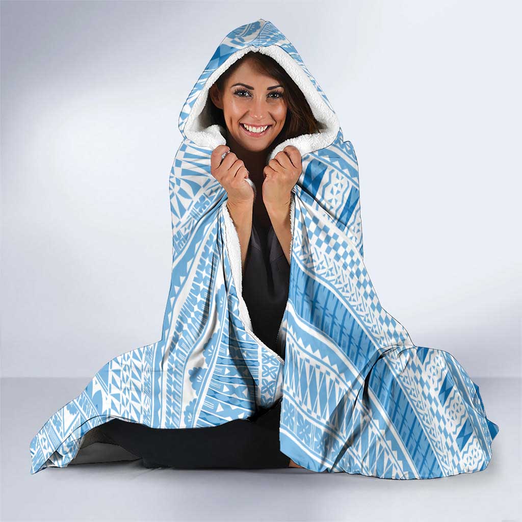 Bula Fiji Classic Masi Tapa Hooded Blanket Turquoise LT7 - Polynesian Pride