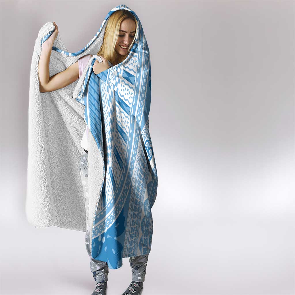 Bula Fiji Classic Masi Tapa Hooded Blanket Turquoise LT7 - Polynesian Pride