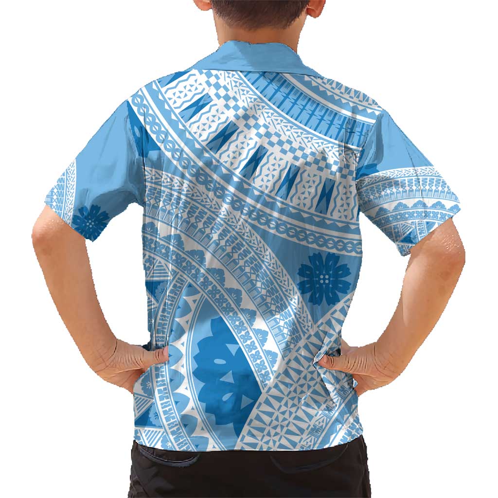 Bula Fiji Classic Masi Tapa Kid Hawaiian Shirt Turquoise LT7 - Polynesian Pride