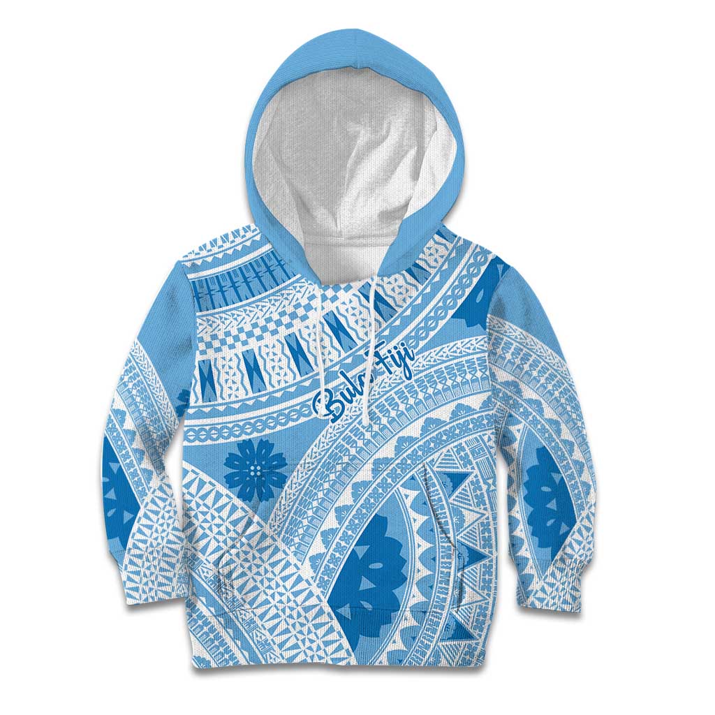 Bula Fiji Classic Masi Tapa Kid Hoodie Turquoise LT7 Hoodie Turquoise - Polynesian Pride