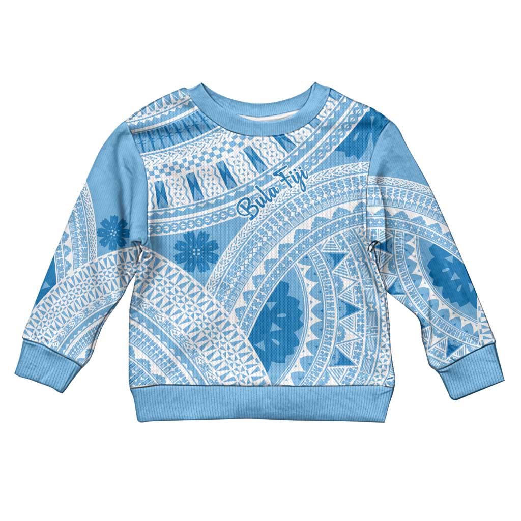 Bula Fiji Classic Masi Tapa Kid Ugly Christmas Sweater Turquoise LT7 Kid Turquoise - Polynesian Pride