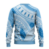 Bula Fiji Classic Masi Tapa Ugly Christmas Sweater Turquoise LT7 - Polynesian Pride