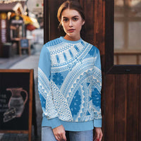 Bula Fiji Classic Masi Tapa Ugly Christmas Sweater Turquoise LT7 - Polynesian Pride