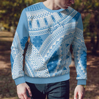 Bula Fiji Classic Masi Tapa Ugly Christmas Sweater Turquoise LT7 - Polynesian Pride