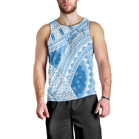 Bula Fiji Classic Masi Tapa Men Tank Top Turquoise LT7 - Polynesian Pride