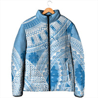 Bula Fiji Classic Masi Tapa Padded Jacket Turquoise LT7 - Polynesian Pride