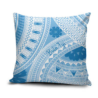Bula Fiji Classic Masi Tapa Pillow Cover Turquoise LT7 Turquoise - Polynesian Pride