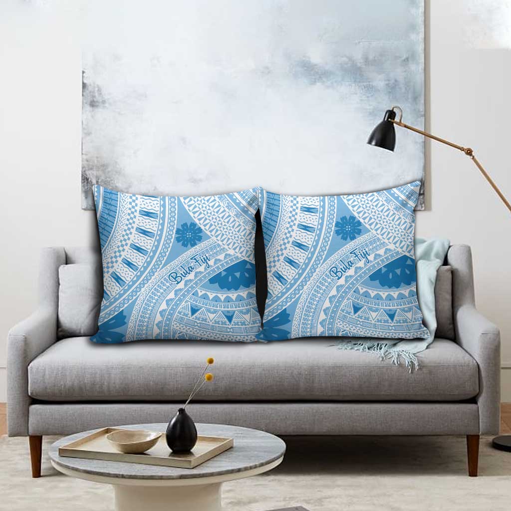 Bula Fiji Classic Masi Tapa Pillow Cover Turquoise LT7 - Polynesian Pride
