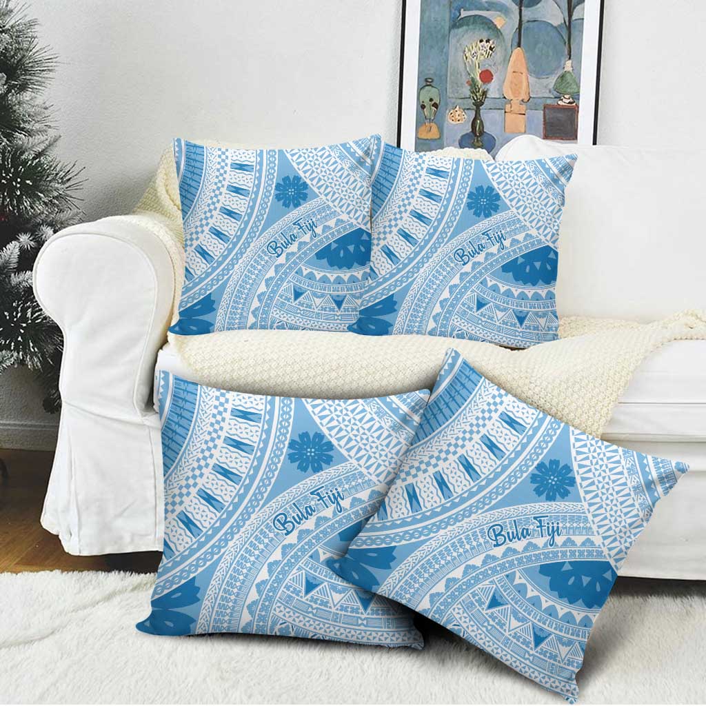 Bula Fiji Classic Masi Tapa Pillow Cover Turquoise LT7 - Polynesian Pride
