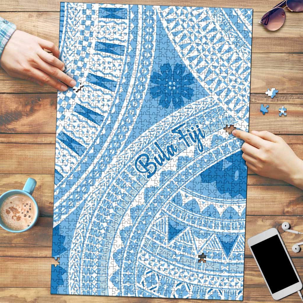 Bula Fiji Classic Masi Tapa Puzzle Turquoise LT7 Turquoise - Polynesian Pride