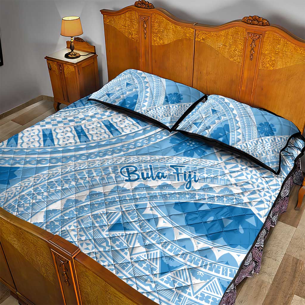 Bula Fiji Classic Masi Tapa Quilt Bed Set Turquoise LT7 - Polynesian Pride