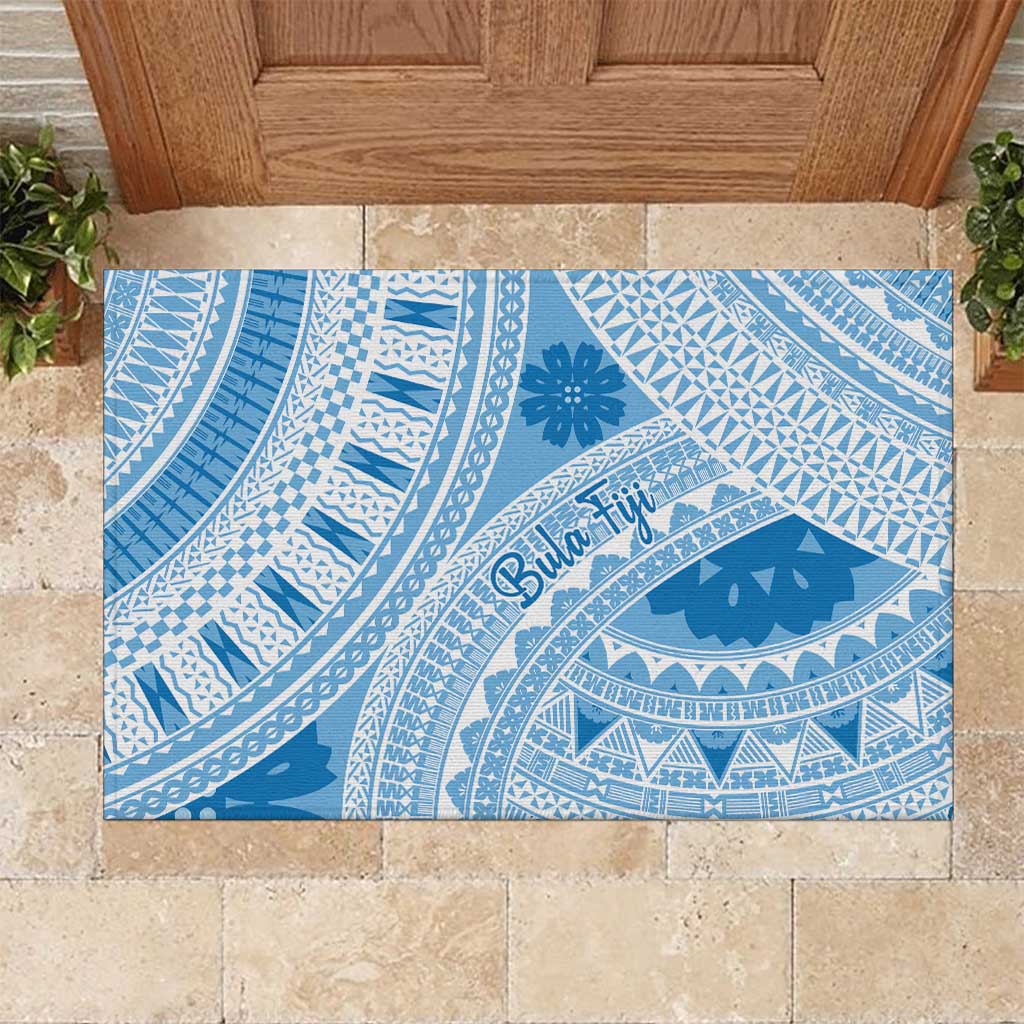Bula Fiji Classic Masi Tapa Rubber Doormat Turquoise LT7 Turquoise - Polynesian Pride