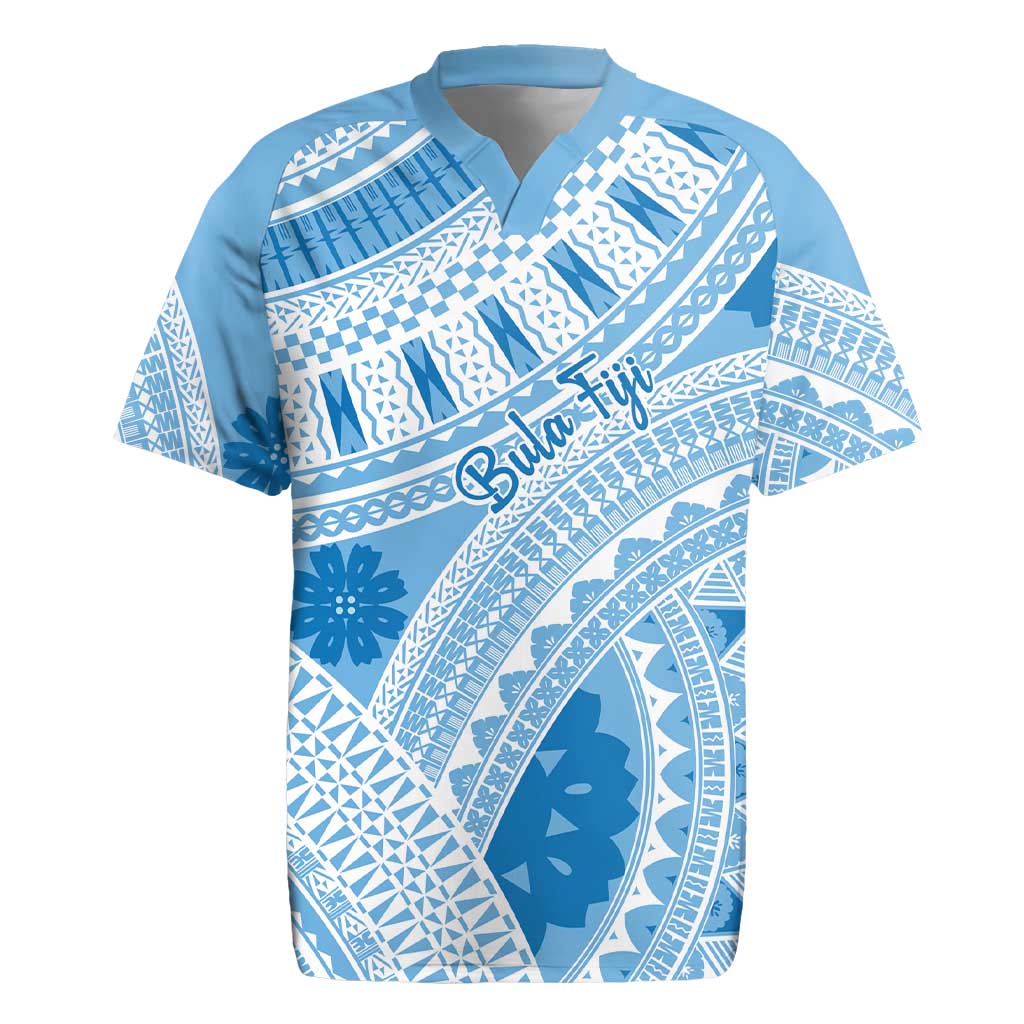 Bula Fiji Classic Masi Tapa Rugby Jersey Turquoise LT7 Turquoise - Polynesian Pride