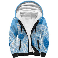 Bula Fiji Classic Masi Tapa Sherpa Hoodie Turquoise LT7 Unisex Turquoise - Polynesian Pride