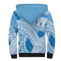 Bula Fiji Classic Masi Tapa Sherpa Hoodie Turquoise LT7 - Polynesian Pride