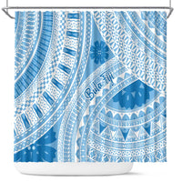 Bula Fiji Classic Masi Tapa Shower Curtain Turquoise LT7 Turquoise - Polynesian Pride