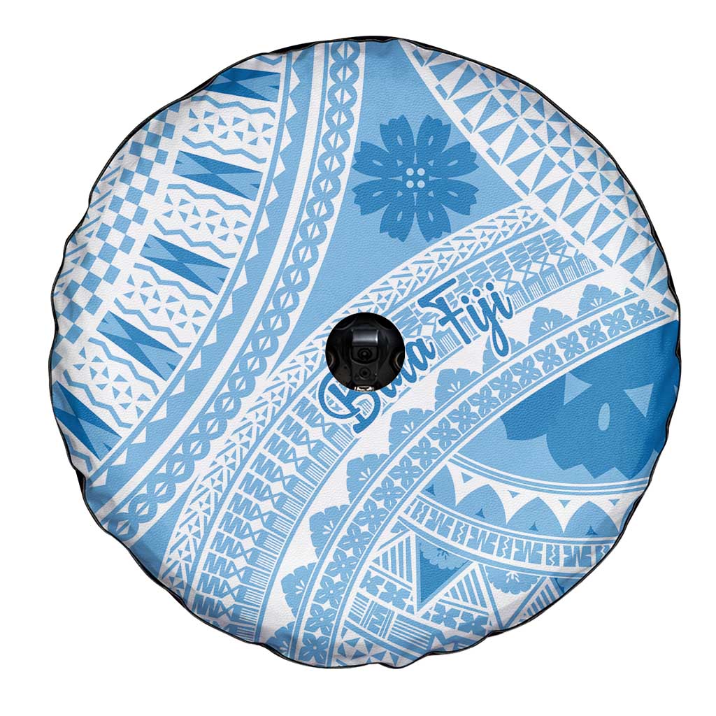 Bula Fiji Classic Masi Tapa Spare Tire Cover Turquoise LT7 - Polynesian Pride