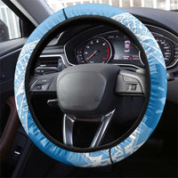 Bula Fiji Classic Masi Tapa Steering Wheel Cover Turquoise LT7 - Polynesian Pride