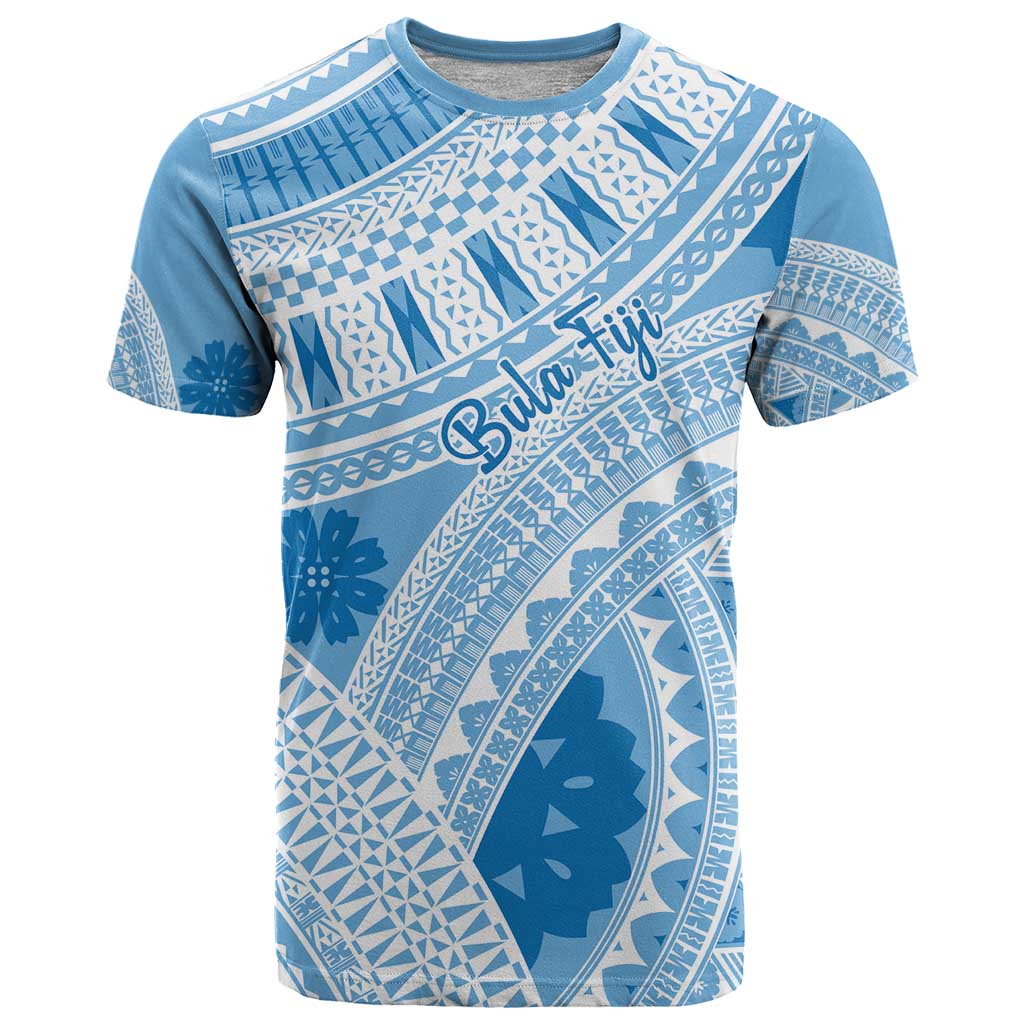 Bula Fiji Classic Masi Tapa T Shirt Turquoise LT7 Turquoise - Polynesian Pride