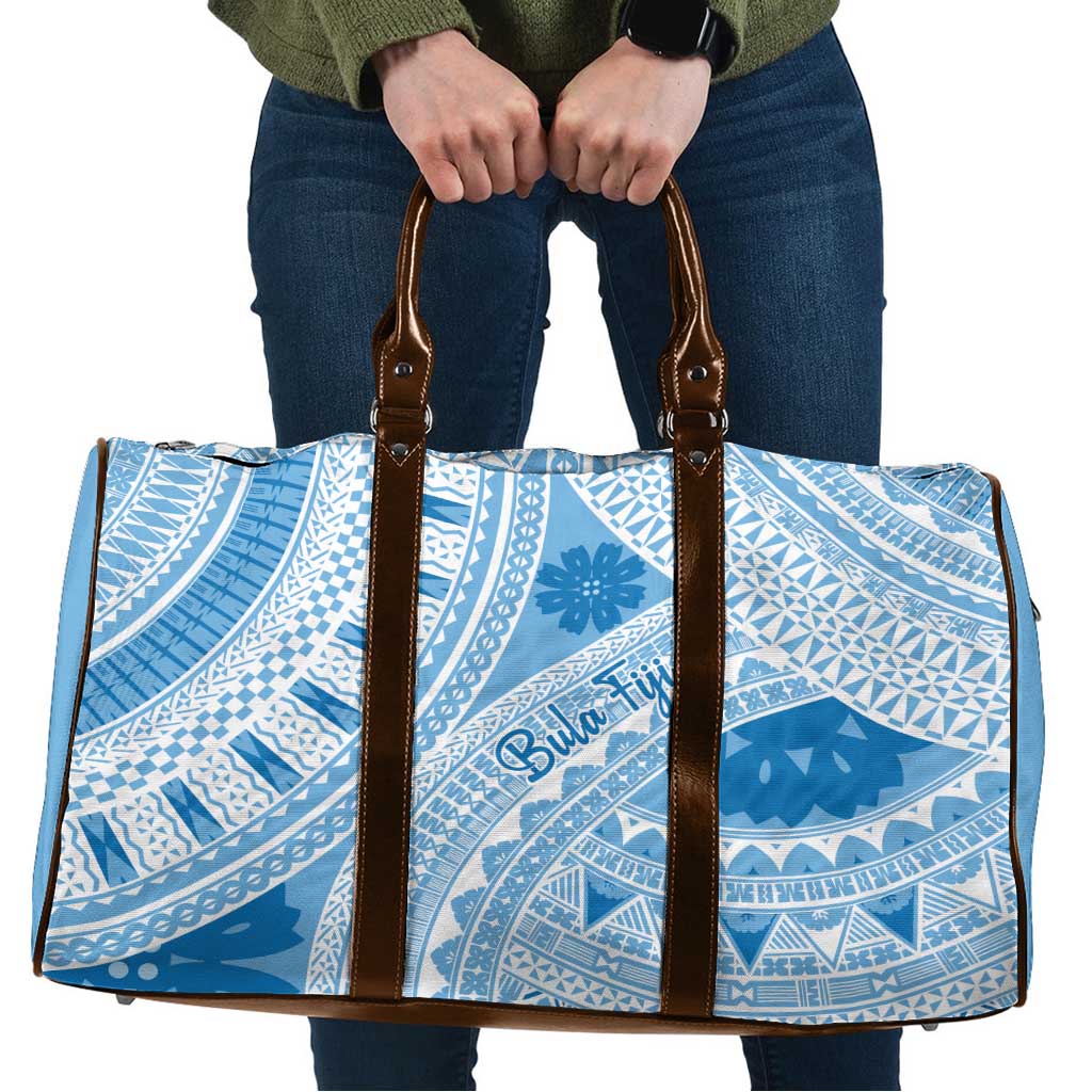 Bula Fiji Classic Masi Tapa Travel Bag Turquoise LT7 Turquoise - Polynesian Pride