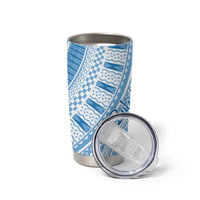 Bula Fiji Classic Masi Tapa Tumbler Cup Turquoise LT7 - Polynesian Pride