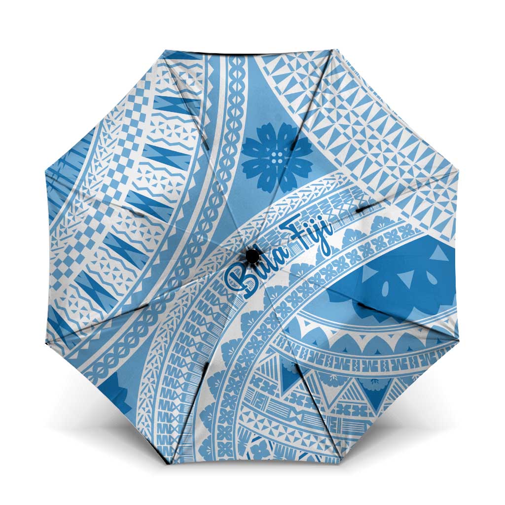 Bula Fiji Classic Masi Tapa Umbrella Turquoise LT7 One Size Folded 11.42 inch Opened Diameter 37.4 inch Turquoise - Polynesian Pride