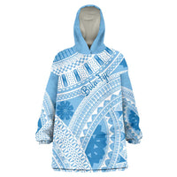 Bula Fiji Classic Masi Tapa Wearable Blanket Hoodie Turquoise LT7 One Size Turquoise - Polynesian Pride