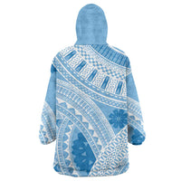Bula Fiji Classic Masi Tapa Wearable Blanket Hoodie Turquoise LT7 - Polynesian Pride